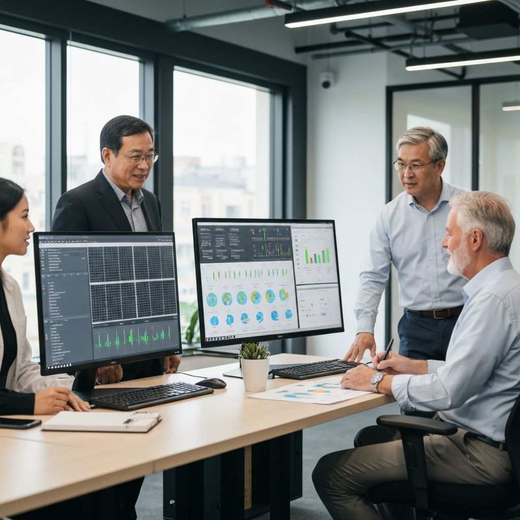 Renewable energy team at work